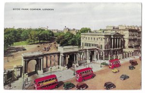 Hyde Park Corner, London, England Postcard Mailed 1964, Double Decker Buses