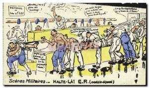 Postcard Old Army Stop the