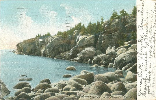 Squirrel Island, Maine Rocky Coast, 1905 Postcard  Postally Used