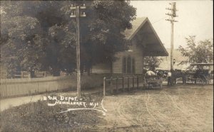 New Market NH B&M RR Train Depot Station c1910 Real Photo Postcard