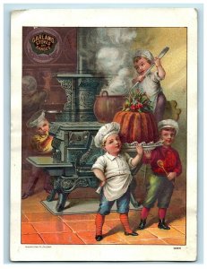 1880's Garland Stoves & Ranges Children Cooking Christmas Pudding 7H