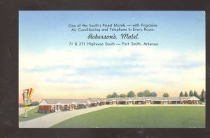 FORT SMITH ARKANSAS ROBERSON'S MOTEL VINTAGE ADVERTISING POSTCARD