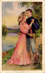 Romantic Couple... Artist Signed: E. Collier?