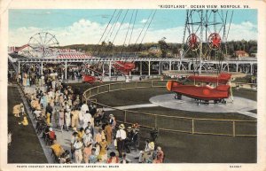 Norfolk Virginia Ocean View Park, Kiddyland, White Border Vintage Postcard U7911