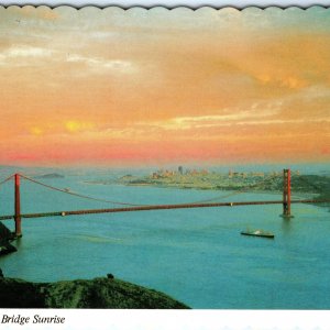 c1970s San Francisco, CA Golden Gate Bridge Sunrise Bay View Chrome 4x6 PC M17