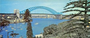 SYDNEY AUSTRALIA~VIEW ACROSS LAVENDER BAY TO HARBOUR BRIDGE~PANORAMA POSTCARD