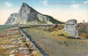 Gibraltar rock from the Spanish Lines old postcard