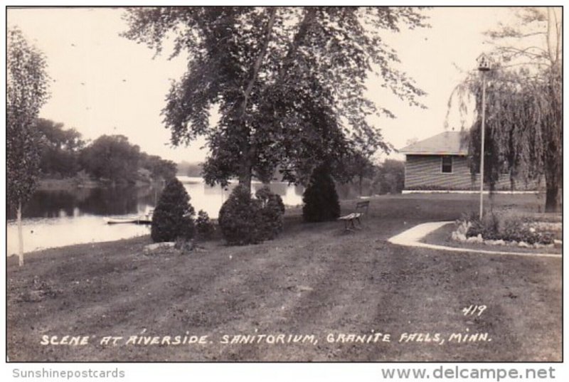 Minnesota Granite Falls Scene At Riverside Sanitorium Real Photo