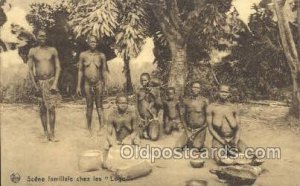 belgian congo, Group of Topless Native Mandibu Women (1920s) Postcard