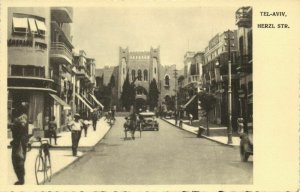 israel palestine, TEL-AVIV, Herzl Street, Car (1930s) Postcard