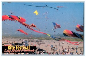 c1960 Washington State International Kite Festival Long Beach Peninsula Postcard