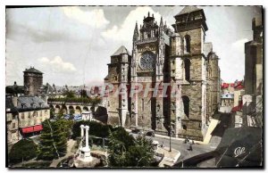 Postcard Old Rodez Place d'Armes and the Cathedral Eveche