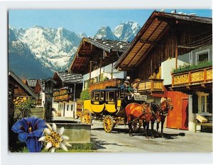 Postcard Postkutschenfahrt, Frühlingstraße, Garmisch-Partenkirchen, Germany