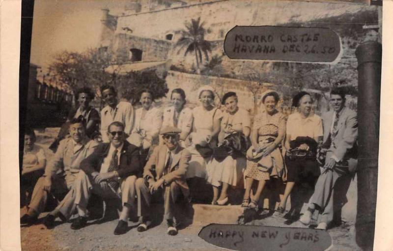 Havana Cuba Morro Castle New Year Greetings Real Photo Postcard J74238