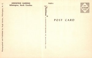 Vintage Postcard Greenfield Gardens Wilmington North Carolina NC