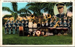 Postcard Moses Band Playing in Williams Park, St. Petersburg, Florida