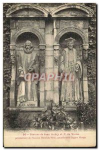 Old Postcard From Paris Statues Jean Aubry And P De Violes Old Town Square Ho...