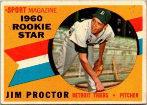 1960 Topps Baseball Card Jim Proctor Detroit Tigers sk1820