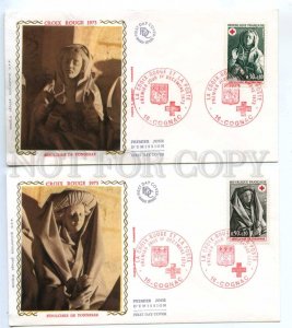 419237 FRANCE 1973 year Red Cross Cognac First Day COVERS