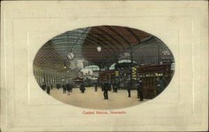 Newcastle UK Central RR Train Station Depot Oswald Series c1910 Postcard