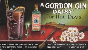 Advertising Postcard, Gordon Gin Daisy, Alcohol, Poster Art Style