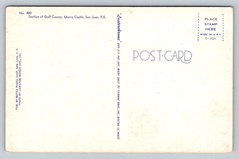 Morro Castle  Golf Course   San Juan  Puerto Rico    Postcard