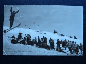 Switzerland Lausanne SKI JUMP CONTEST Concours de Skis LE SAUT - Old RP Postcard