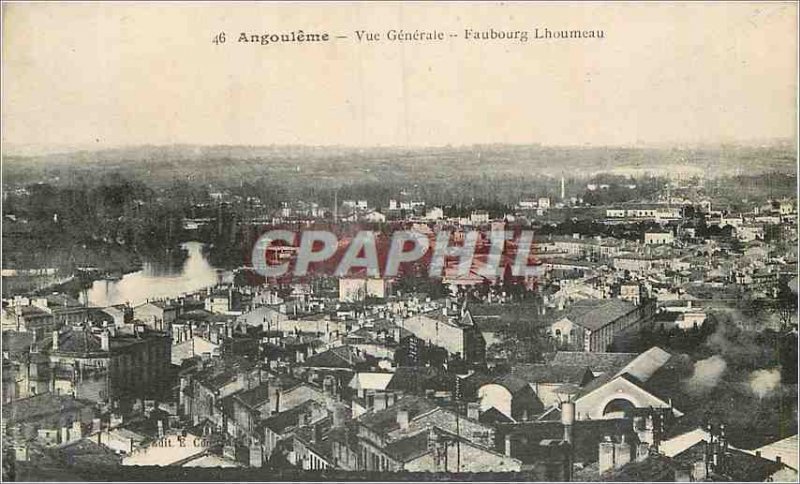 Postcard Old Angouleme Vue Generale Faubourg Lhoumeau