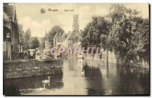 Postcard Old Bruges Qual Green