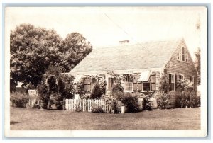 c1930's Cape Cod MA, House Cottage And Trees Antique RPPC Photo Postcard 