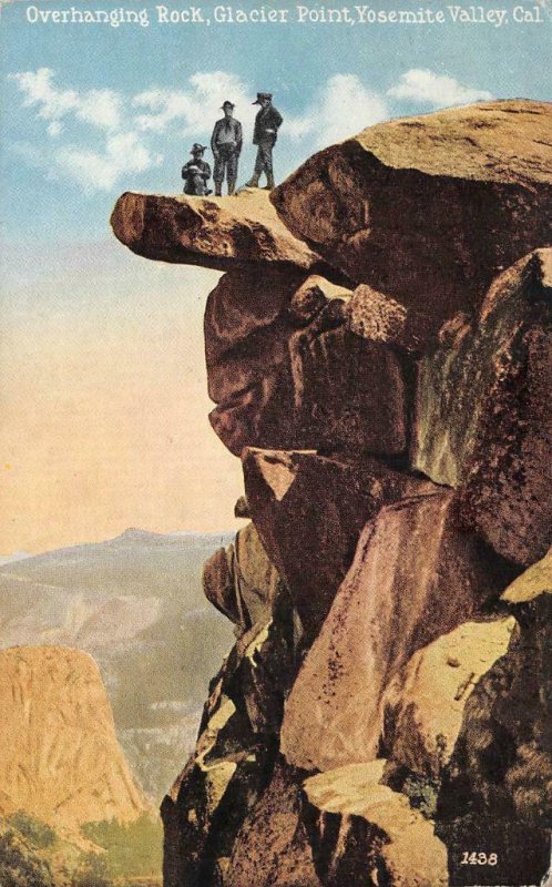 Overhanging Rock, Glacier Point, Yosemite Valley, CA 1919 Vintage Postcard