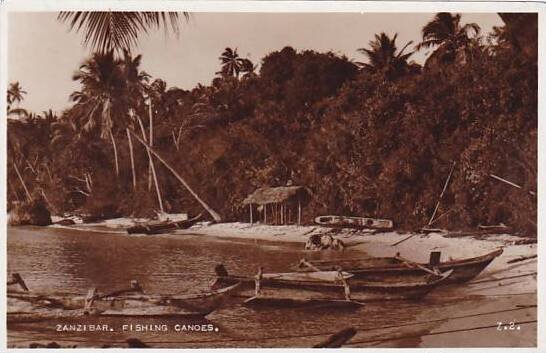 Tanzania Zanzibar Fishing Canoes Real Photo