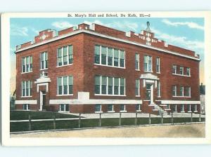 Unused W-Border ST. MARY'S HALL & SCHOOL Dekalb - De Kalb Illinois IL v3389@