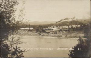 Bingham ME Saw Mills Across River c1910 Real Photo Postcard