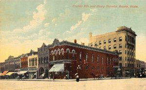 BOONE, Iowa IA ~CORNER 8th & STORY STREET SCENE Des Moines Twp ca1910's Postcard