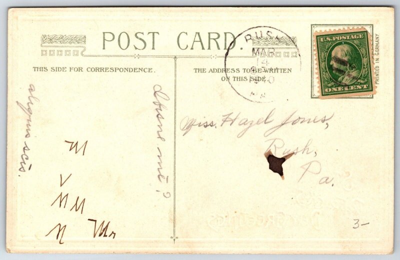 St Patrick's Day~Dalkey-County Dublin Seaside View~Gold-Green Border~Winsch~1910