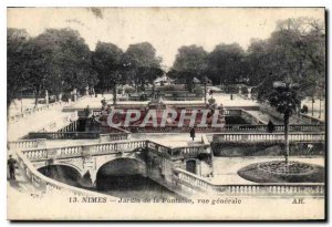 Postcard Old Nimes Fountain Gardens General view