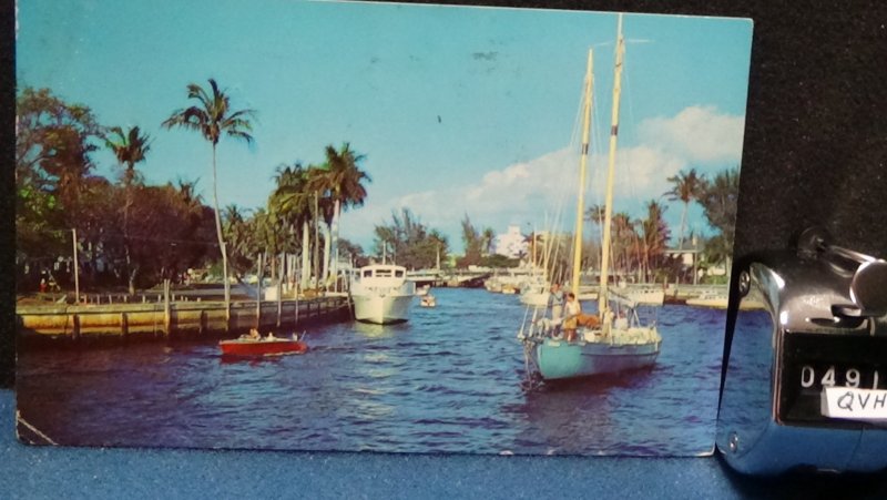 STD Vintage Boats along the River Ft Lauderdale Florida Posted 1963