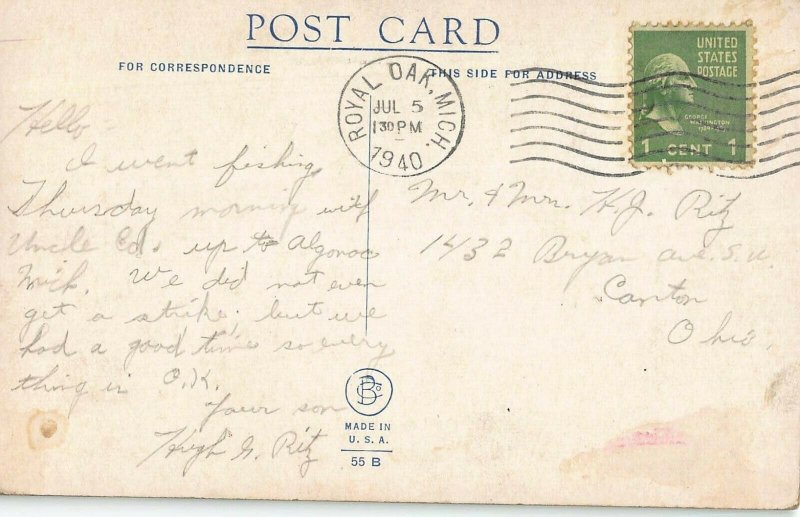 ON THERE? MAN LOOKING FOR BATHROOM~STATUE POINTS THE WAY~BAMFORTH COMIC POSTCARD