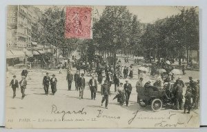 PARIS L' Avenue de la Grande Armee Street Scene c1904 Postcard L13