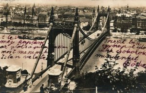 Hungary Budapest Elisabeth Bridge Vintage RPPC 04.01