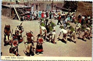 Postcard - Pueblo Indian Dancers, Buffalo And Deer Dance, Indian Reservation