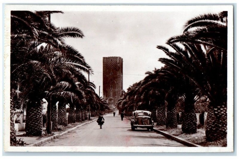 c1940's Rabat Hassan Tower View Casablanca Morocco RPPC Photo Unposted Postcard