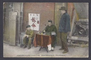 Ca1905 POST CARD SAN FRAN CA CHINESE FORTUNE TELLING SUAN MING SEE INFO