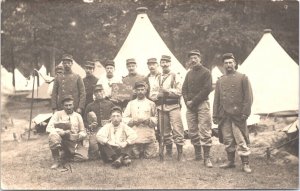 Soldiers Group Photo World War 1 Military Army WW1 Vintage RPPC 09.23