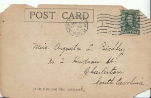 Genealogy Postcard - Family History - Bickley - Charleston - S. Carolina  BR249
