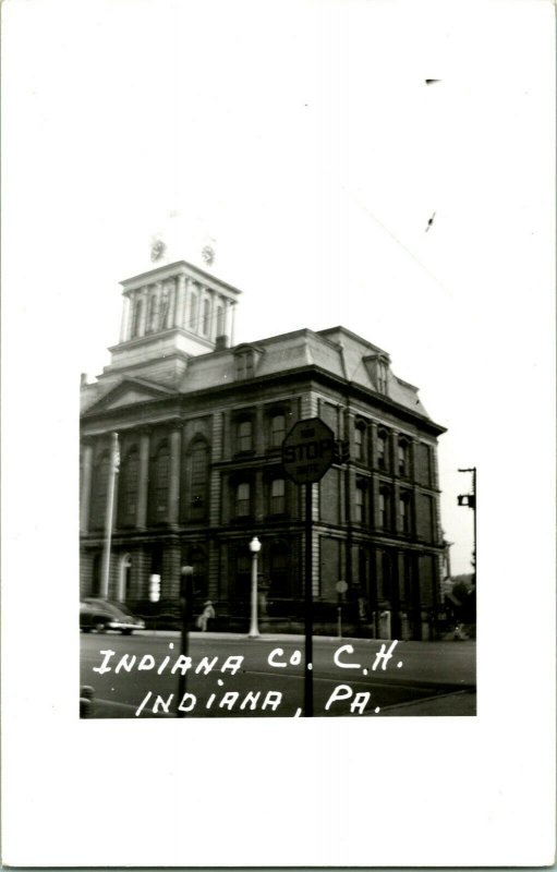 Vtg Postcard RPPC 1940s Indiana County Court House Indiana PA UNP