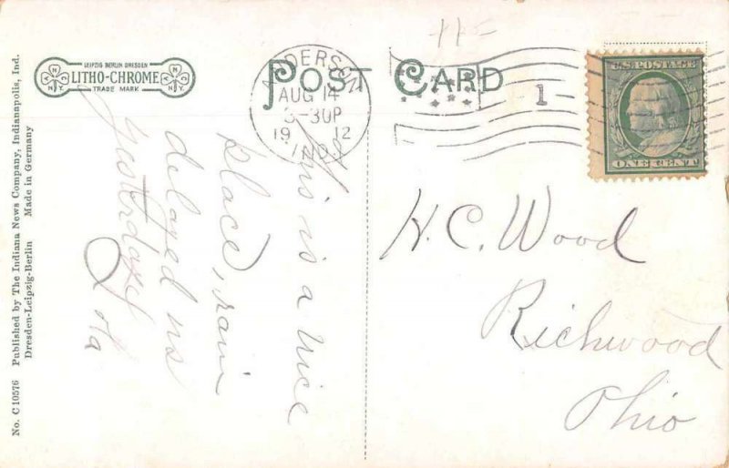 Anderson Indiana Big Four Depot Train Station Vintage Postcard AA9342