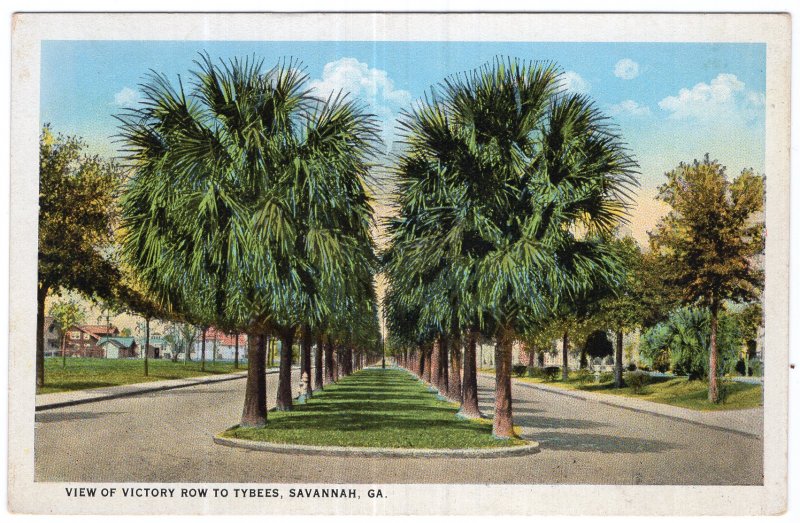 Savannah, Ga, View Of Victory Row To Tybees