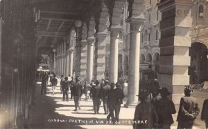 Genova Genoa Italy Street Scene Archways Real Photo Postcard AA74542